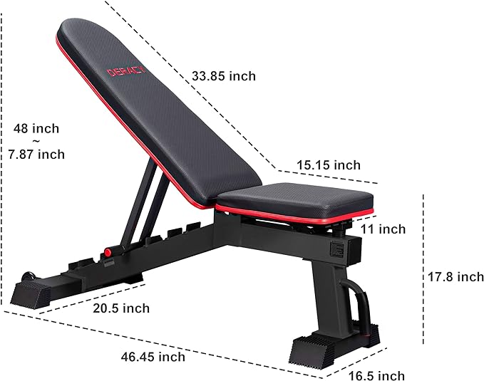 Top Pick – DERACY Adjustable Weight Bench for Full Body Workout