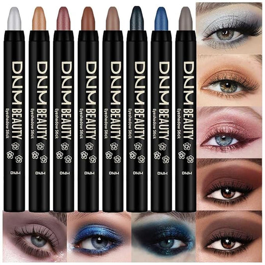 evpct Eyeshadow – evpct 8Pcs Cream Eye Shadow Brightener Sticks Set for Eyes, Silver Sand Gold Orchid Rose Mocha Deep Mauve Midnight Royal Blue Stone Shimmer Matte Pencil Eye shadow Crayon Stick Palette Makeup Set07