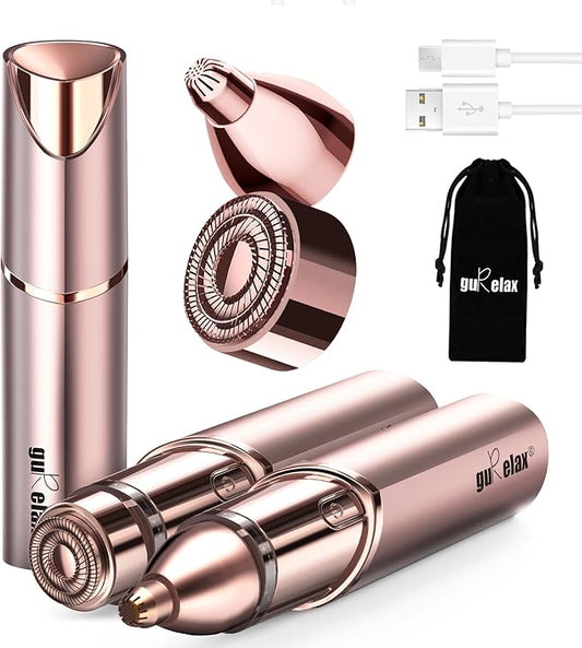 Gurelax Foil Shavers – Facial Hair Remover for Women(Gen 3 Pro), Eyebrow Facial Trimmer, Luxury 2 in1 Hair Removal Device for Face, Lip, Nose, with Replacement Heads