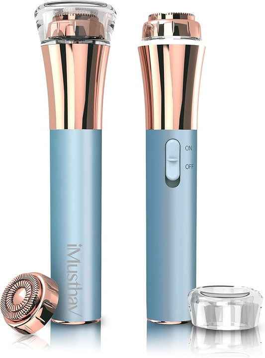 HairRemovalDevices Epilators – Professional Fast, Precise, Painless Facial Hair, Lips and Chin Remover for Women, USB Rechargeable Facial Epilator, 18K gold-plated hypoallergenic 13mm Dual ring floating head, 360° LED light
