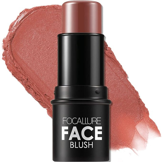 FOCALLURE Cream Blush Makeup,Buildable Blush Stick for Cheeks,Matte Stick,BURNING CLAY