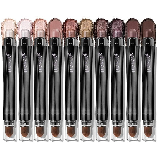 LUXAZAPRO Eyeshadow – 10PCS Eyeshadow Stick,Shimmer And Matte Brown Metallic Cream Eyeshadow Pencil Crayon with Smudge-proof & Waterproof, Eye Brightener Stick, Ideal Gift for Women - Ash Rose