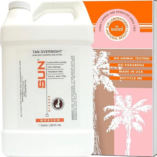 SunLaboratories Body Self-Tanners – Sun Labs Self-Tanning Solution for a Golden Glow - Medium - 1 Gallon Bottle