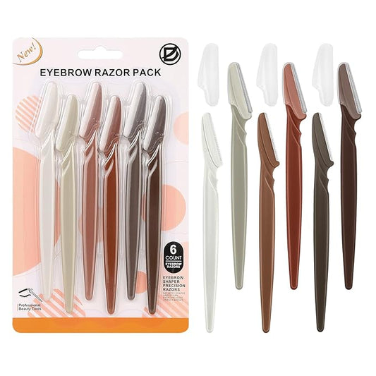 D Disposable Razors – D Dermaplane Razor for Women Face - 6PCS Face Razors for Women - Eyebrow Razor with Precision Cover - Face Shaver for Men - Facial Hair Removal for Men - Neutral
