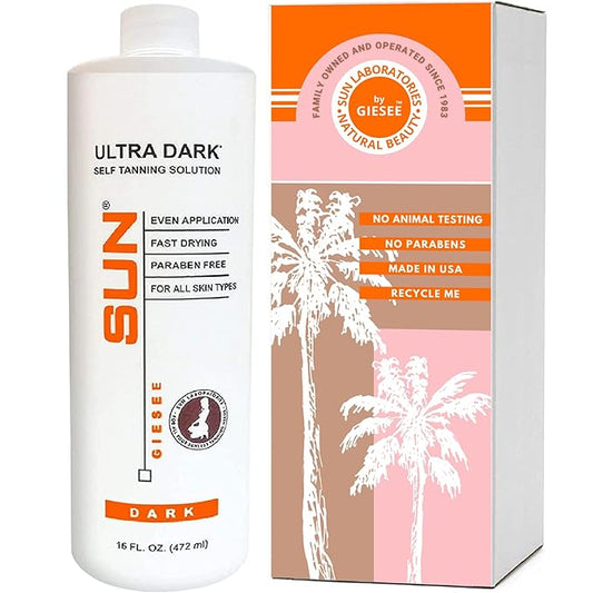 SunLaboratories Body Self-Tanners – Sun Laboratories By Giesee Ultra Dark Spray Tan Solution 16 oz - Professional Airbrush Tanning Machine, Non-Toxic Self Tanner Kit