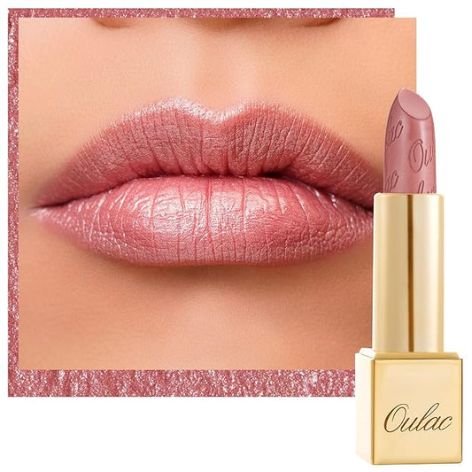 OulacCosmetics Lipstick – Oulac Light Pink Lipstick for Women with Metallic 3D Shine Lightweight Hydrating Formula, High Impact Lip Color, Vegan Beauty, Full Coverage Lip Makeup, Christmas Gifts for Women, Baby Angel(13)