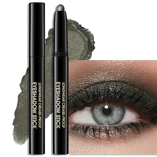 Wugbc Eyeshadow – Eyeshadow Stick Waterproof Long Wear Cream Eye Shadow Pencil Single Shimmer Glitter Blendable Smokey Eyeshadow Crayon Cream to Powder Intense Color Eyeliner Makeup, 4 BOTTLE