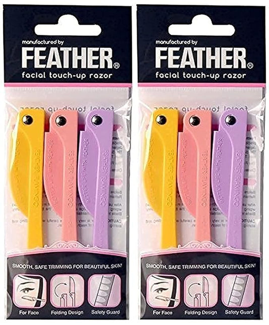 glowtalebaeuty Disposable Razors – Feather Flamingo Facial Touch-up Razor (3 Razors X 2 Pack)