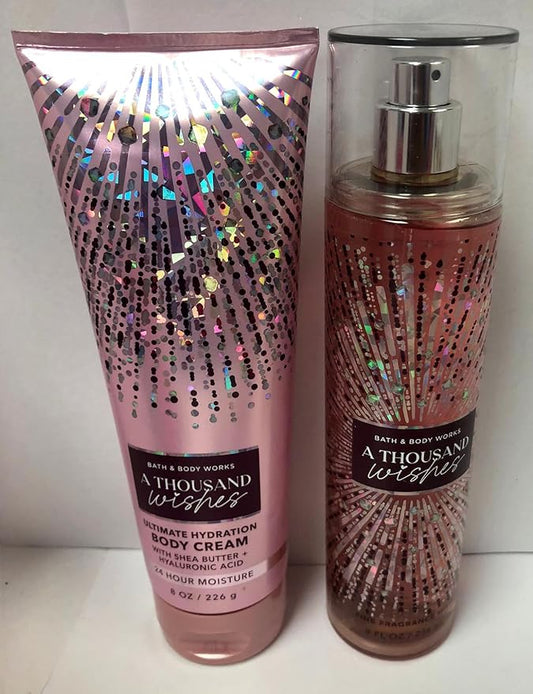 Bath+%26+Body+Works Sets & Kits – Bath and Body Works - A Thousand Wishes - Gift Set - Fine Fragrance Mist & Body Cream