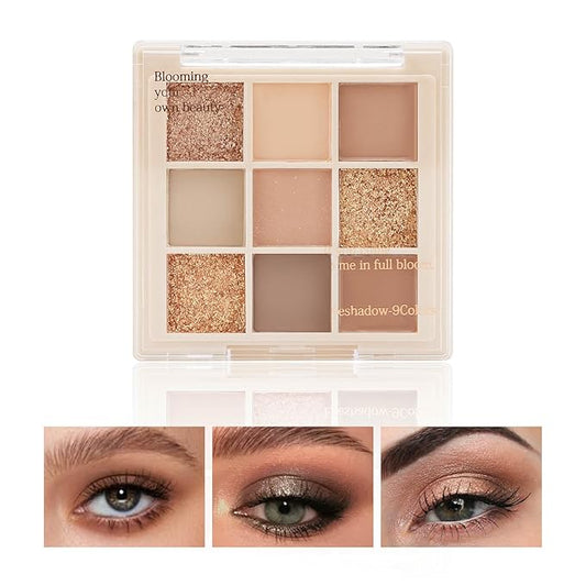 Boobeen Eyeshadow – Boobeen Nude Eyeshadow Palette - Matte and Shimmer Makeup, Highly Pigmented Creamy Eye Shadow Powder, Create a Neutral Eye Look, Long Wearing