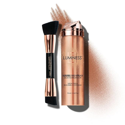 LUMINESS Silk Airbrush Spray Foundation & Buffing Brush Light Deep)
