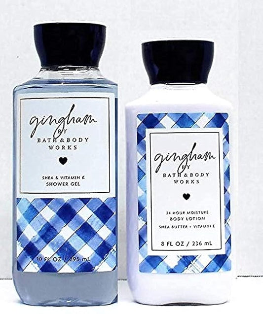 Bath+%26+Body+Works Sets & Kits – Bath & Body Works GINGHAM DUO Gift Set - Body Lotion & Shower Gel - Full Size
