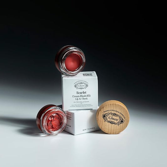 ROSECE Blush – 2-in-1 Cream Cheek Blush + Lip Color | Natural Mineral pigment | Soft Lips with natural oils and Vitamin E | 100% Plant ingredients, Vegan (Vibrant RED/Matte-Scarlet, 0