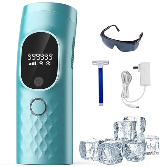 Iouniya Light Hair Removal – Laser Hair Removal for Women and Men - Permanent Painless Ice Cooling IPL Device Remover Machine with Shaver, Goggles, 999,999 Flashes for Body and Face, Corded