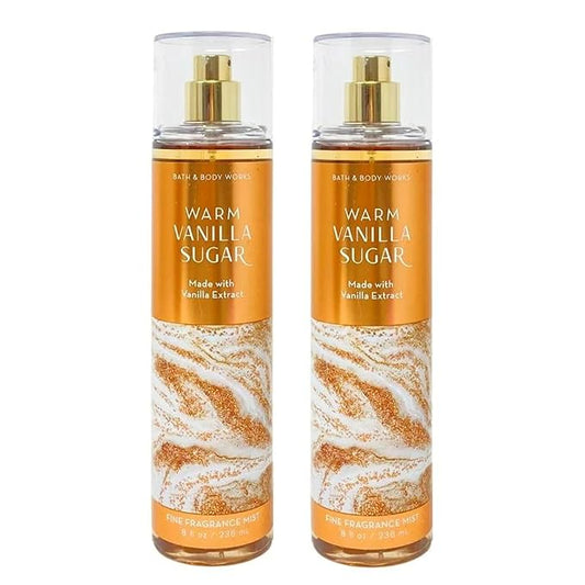 Bath+%26+Body+Works Body Sprays – Bath & Body Works Fine Fragrance Mist, Set of 2 Bottles, 8oz Per Bottle (Warm Vanilla Sugar)