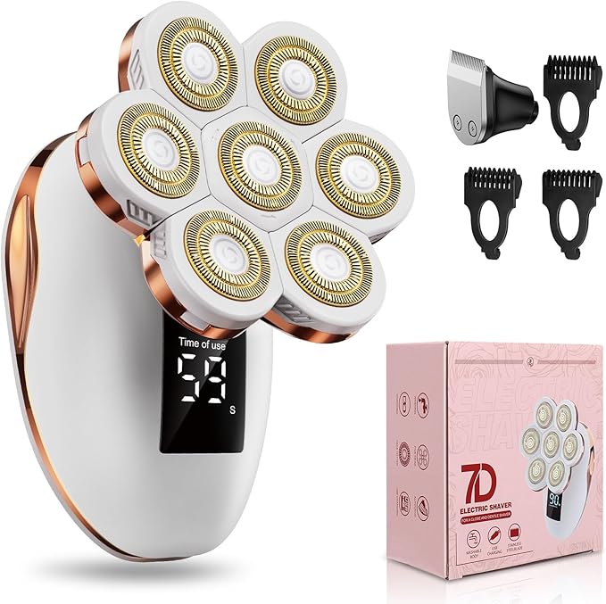 TAYAYO Epilators – 2-in-1 Electric Razors for Women, Wet/Dry 7D Rechargeable Rotary Shaver for Legs, Water Resistant Grooming Kit - Electric Razors for Women, Facial Hair Removal, Bikini Trimmer, Lips - Gentle Hair Remo