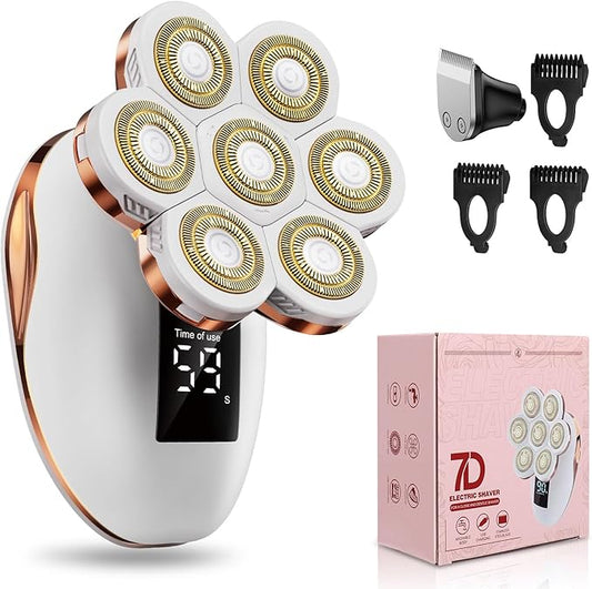 TAYAYO Epilators – 2-in-1 Electric Razors for Women, Wet/Dry 7D Rechargeable Rotary Shaver for Legs, Water Resistant Grooming Kit - Electric Razors for Women, Facial Hair Removal, Bikini Trimmer, Lips - Gentle Hair Remo