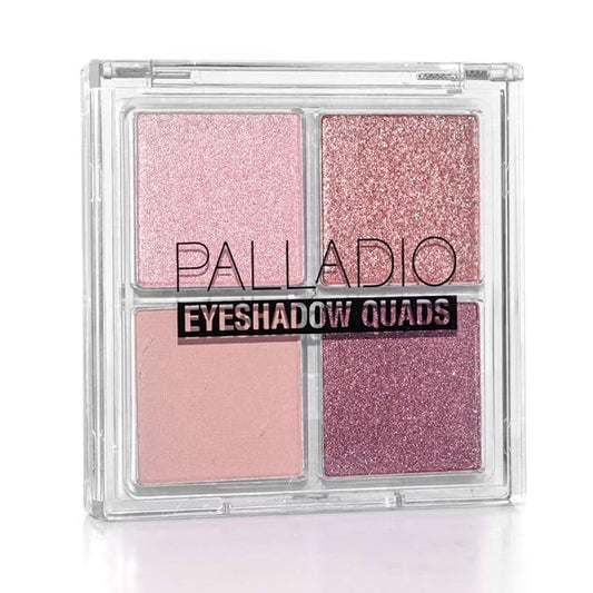 PalladioBeauty Eyeshadow – Palladio Eyeshadow Quads Velvety Pigmented Blendable Matte, Metallic & Shimmer Finishes, Creamy Formula, Four Way Quad Eye Shadow Palette, Talc-Free (Girly)