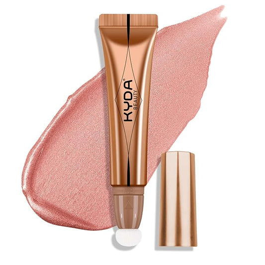 KYDA Blush – KYDA Blush Beauty Wand, Shimmer Face Blush with Cushion Applicator, Natural Pearl Finish, Silky Smooth Creamy Formula, Lightweight Blendable Blush Rouge Stick-Pearl Pink