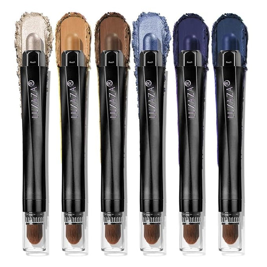 LUXAZAPRO Eyeshadow – Neutral Eyeshadow Stick Makeup Set, Metallic Shimmer Matte Cream Eye Shadow Eyeliner Brightener Pencil Crayon - Classic 6PCS A010