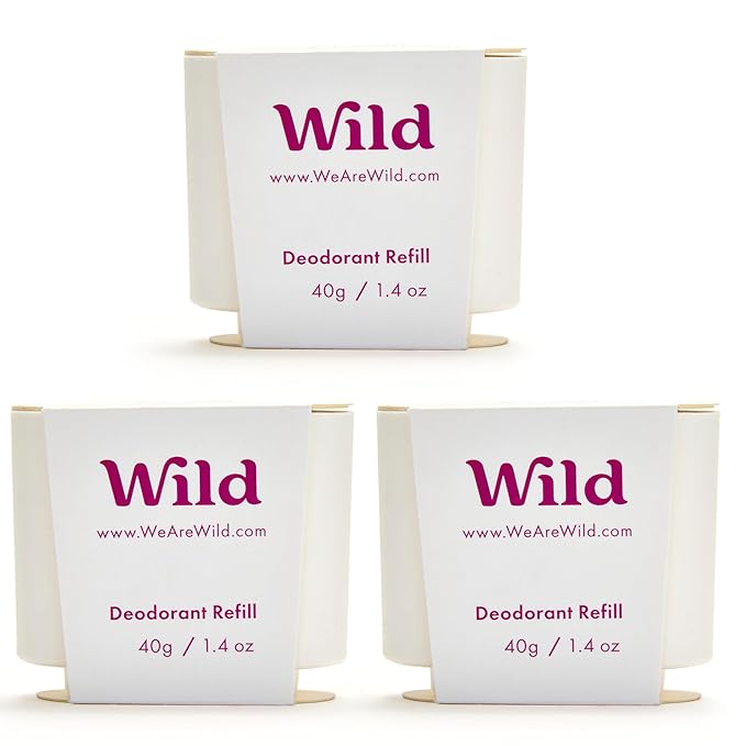 Wild Deodorant – Wild - Refillable Deodorant - Coconut & Vanilla Refill Trio Pack - Vegan - Aluminum Free - Long Lasting Protection - 3 Pack of 1