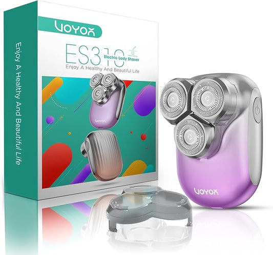 VOYOR Foil Shavers – VOYOR Electric Razors for Women 3D Floating Blade Shaver for Women, Electric Shaver for Legs Bikini and Body Facial Hair Remover Women's Shavers Waterproof Women's Grooming ES310 (Purple)