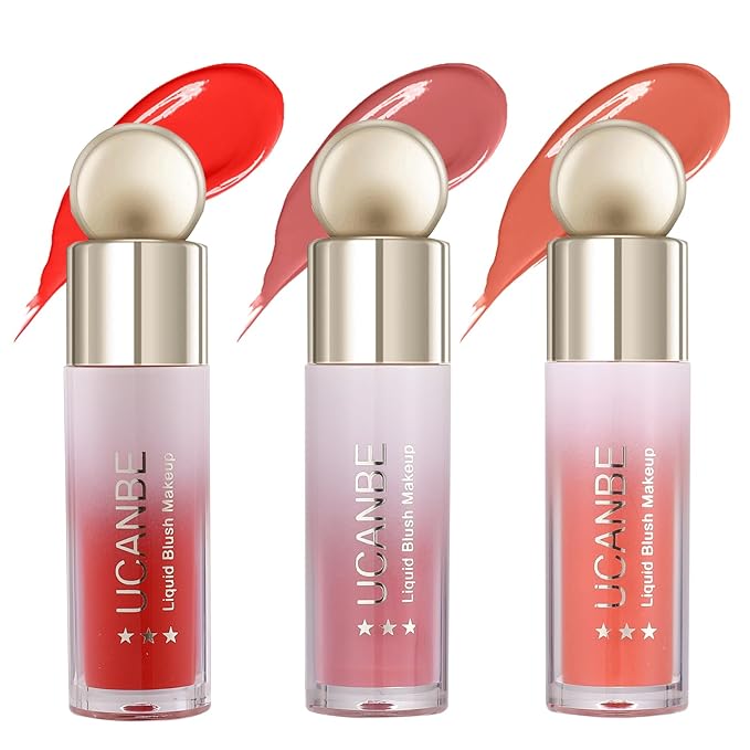 UCANBEMAKEUP Blush – UCANBE 3 PCS Liquid Blush Makeup Kit, Soft Cream Face Blush for Cheeks, Dewy Cheek Tint, Easy to Blend & Light Weight Face Blushes for Women Girls(02)