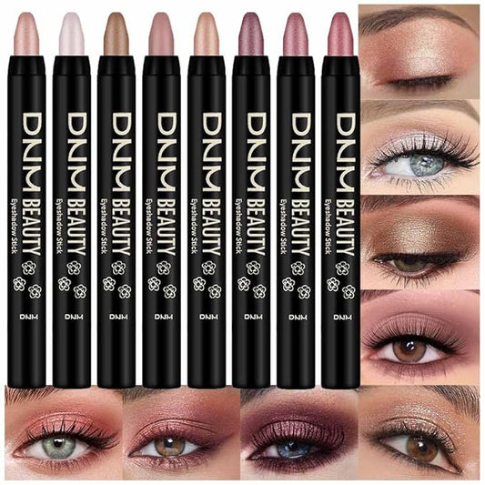 evpct Eyeshadow – evpct 8Pcs Cream Eye Shadow Brightener Sticks Makeup Sets, Champagne Pearl Bronze Putty Sand Orchid Rose Gold Shimmer Matte Eyeshadow Eyeliner Pencil Applicator Stick Palette Makeup for Older Women 08