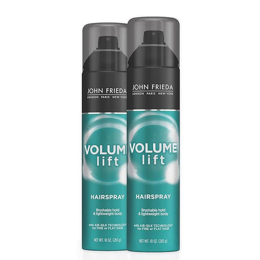 JohnFrieda Hair Sprays – John Frieda Volume Lift Hairspray, Volumizing Hairspray with Air-Silk Technology for Fine or Flat Hair, Adds Body, Long-Lasting Hold, and Fullness for Fine, Thin Hair, 10 Oz, Pack of 2