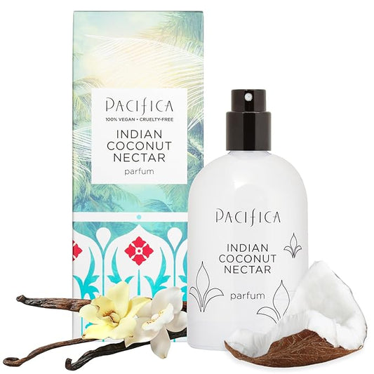 PacificaBeauty Body Sprays – Pacifica Indian Coconut Nectar Spray Perfume, 2 oz – Warm Coconut & Vanilla Gourmand Fragrance for Women Clean Beauty Scent, Long-Lasting Beachy & Layerable, 100% Vegan & Cruelty-Free Made in USA