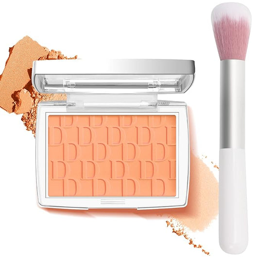 glowtalebaeuty Blush – Coral Blush Powder Blush for Cheeks with Brush, Matte Blush Palette Blush Powder Face Blusher, Natural Blendable Formula Silky Lightweight Makeup Blush Rubores de Maquillaje, 004#