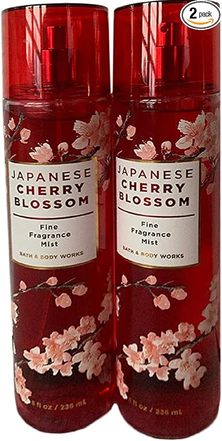 Bath+%26+Body+Works Body Sprays – Japanese Cherry Blossom Fragrance Mist 8 oz (Set of 2) Packaging May Vary