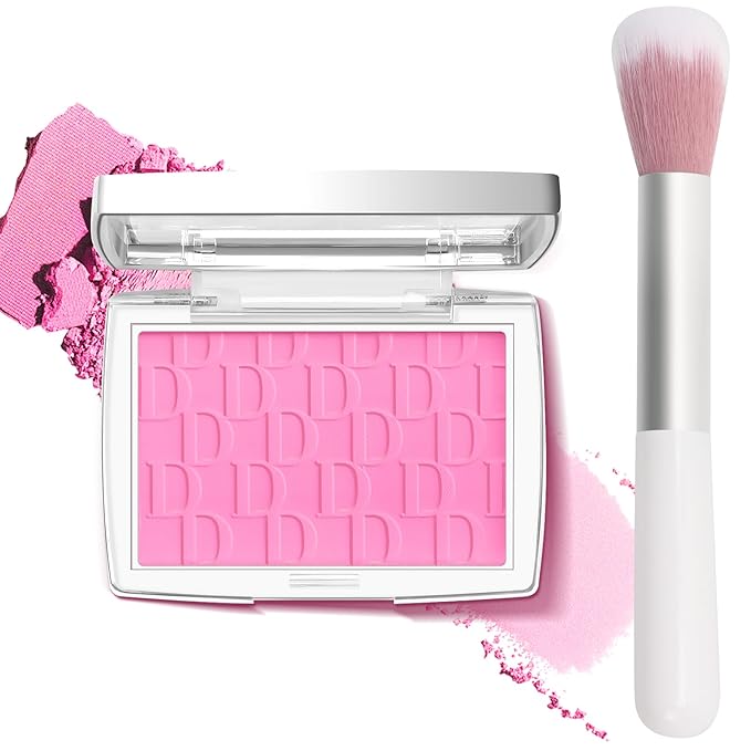 glowtalebaeuty Blush – Pink Blush Powder Blush for Cheeks with Brush, Matte Blush Palette Blush Powder Face Blusher, Natural Blendable Formula Silky Lightweight Makeup Blush Rubores de Maquillaje, 001#