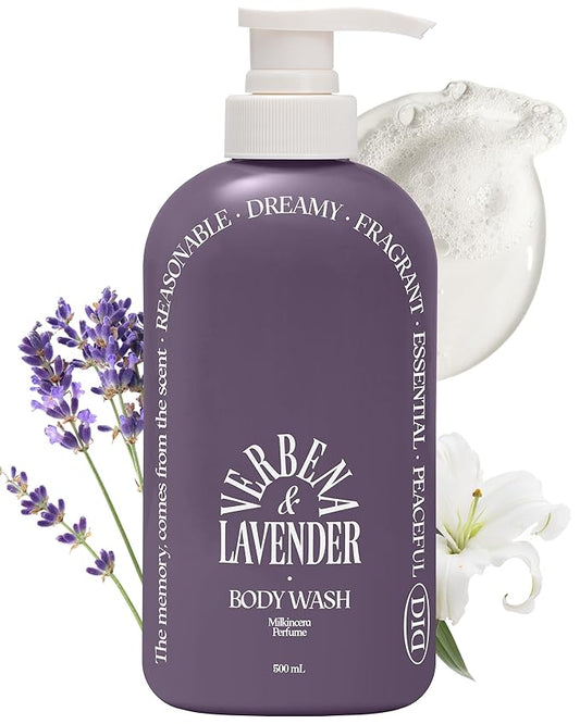 ODID Body Washes – ODID Milk in Cera Perfume Body Wash - Korean Moisturizing Body Cleanser for All Skin Types - Subtle Verbena Lavender Scent - with Milk Protein and Ceramide, 16