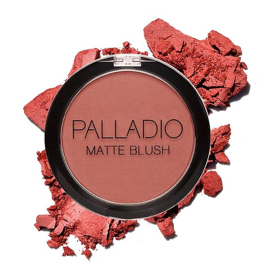 PalladioBeauty Blush – Palladio Matte Blush, Brushes onto Cheeks Smoothly, Soft Matte Look and Even Finish, Flawless Velvety Coverage, Effortless Blending Makeup, Flatters the Face, Convenient Compact, Poised
