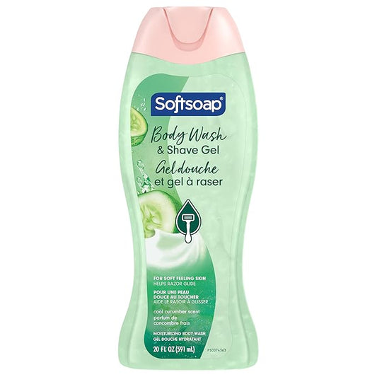 Softsoap Body Washes – Softsoap Moisturizing Body Wash and Shave Gel, Cool Cucumber Scent, 20 fl oz Bottle
