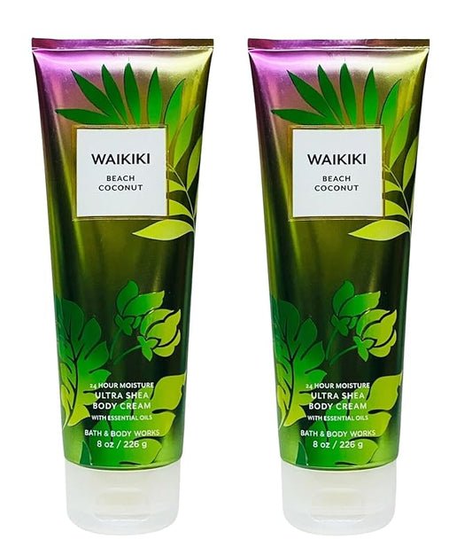 LushLather Creams – Bath & Body Works Waikiki Beach Coconut Ultra Shea Body Cream - Lot of 2 8oz