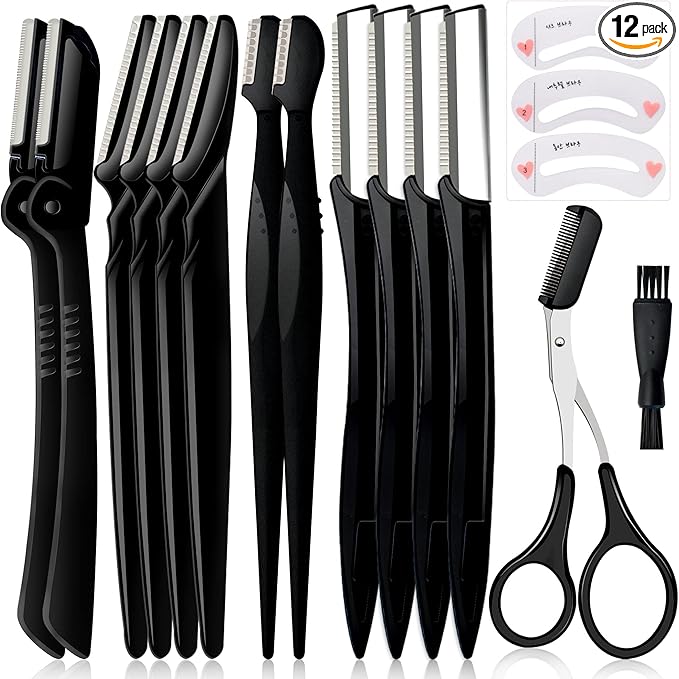 Molisaka Disposable Razors – Eyebrow Razor Pack, Multipurpose Dermaplaning Face Razors for Women Facial Hair Removal/Exfoliating/Eyebrow Face Shavers/Peachfuzz, Bulk Straight Eyebrow Trimmers for Women