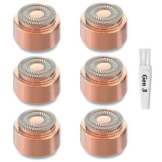 tuokiy Replacement Heads – Generation 3 Replacement Heads for Finishing Touch Flawless Facial Hair Remover, Double Precision Replacement Blades Heads Compatible with New Flawless Gen 3, 6 pack