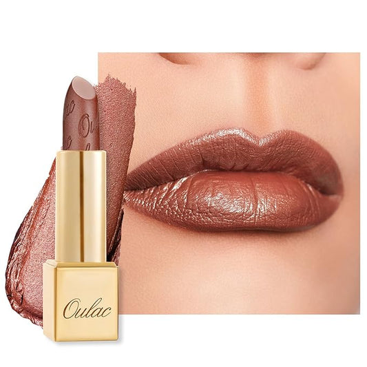 OulacCosmetics Lipstick – Oulac Glitter Lipstick for Women with Metallic 3D Shine Lightweight Hydrating Formula, High Impact Lip Color, Vegan Beauty, Sheer Coverage Lip Makeup, Christmas Gifts for Women, Me Time(24)
