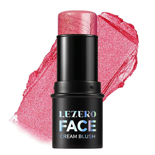 Lezero Blush – Blush Stick, Multi-use Blush Stick for Cheeks, Eyes, Lips, Silky Creamy Face Stick for Old Women & Mature Skin, Blendable and Buildable Color, Long Lasting Waterproof Non-greasy Formula (#03, Blush)