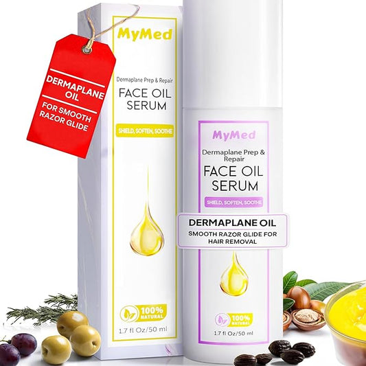 MyMed Face Oil – Face Oil for Dermaplaning for Smooth Razor Glide, with Squalane & Jojoba Oil, Facial Oil for Dermaplaning, Dermaplane Oil for Women Face, Suitable for all Skin Types 1