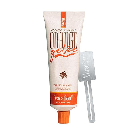 Vacation Body Sunscreens – Vacation Orange Gelée SPF 30 Gel & Tube Key Bundle, Hydrating Balm-to-Oil Sunscreen, Mineral-Oil Free, Water-Resistant, Travel Size, 3