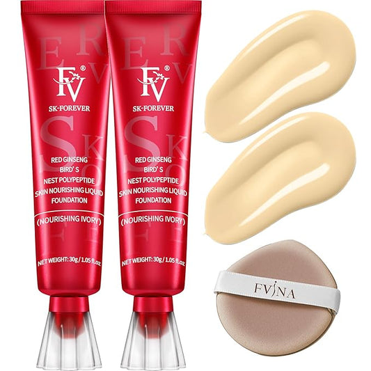 FV 2 Pack Hydrating Liquid Foundation Makeup, Waterproof