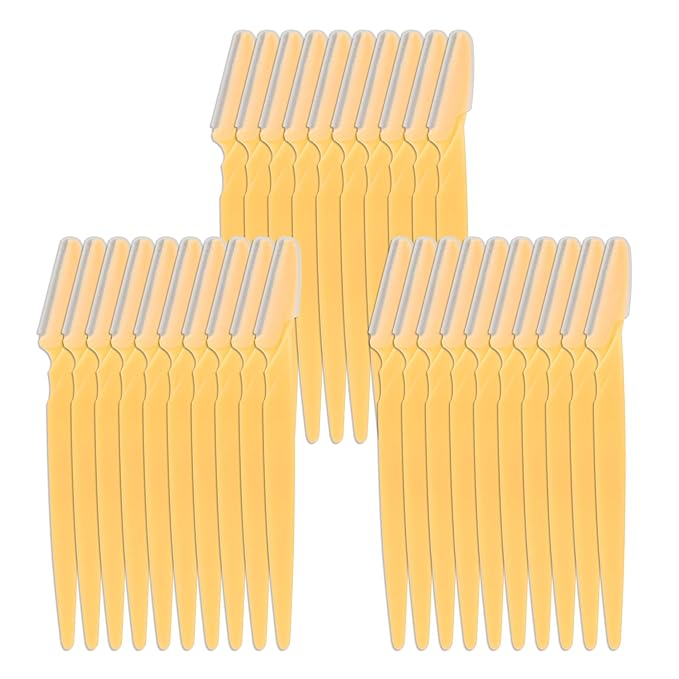 WBCBEC Disposable Razors – 30 Pieces Eyebrow Razor Shaper Trimmer Shaver Facial Razor with Precision Cover for Women and Men