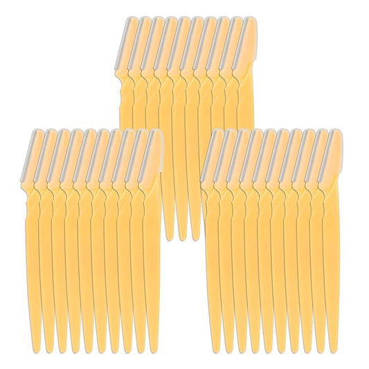 WBCBEC Disposable Razors – 30 Pieces Eyebrow Razor Shaper Trimmer Shaver Facial Razor with Precision Cover for Women and Men