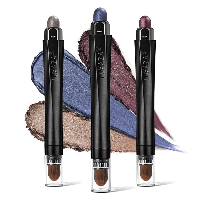 glowtalebaeuty Eyeshadow – 3PCS Cream Eyeshadow Sticks, Neutral Metallic Makeup Pencil For Eyes, Eye Brightener Highlighter, Waterproof & Long Lasting Eye Shadow Stick And Eyeliner Set