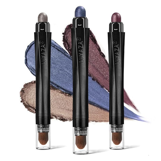 glowtalebaeuty Eyeshadow – 3PCS Cream Eyeshadow Sticks, Neutral Metallic Makeup Pencil For Eyes, Eye Brightener Highlighter, Waterproof & Long Lasting Eye Shadow Stick And Eyeliner Set
