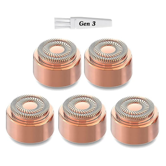 tuokiy Replacement Heads – Gen 3 Replacement Heads for New Flawless Facial Hair Remover, Double Ring Floating head for Flawless Generation 3 Shaver, 5 Count