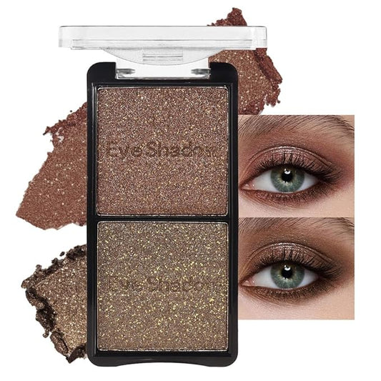 FeiCuiYun Eyeshadow – Double color eye shadow, Eyeshadows Creamy, high pigment eye makeup palette, matte shimmer metal eye shadow powder, Blendable, Ultra-Pigmented, Easy to Apply, Matte & Shimmer, (06)